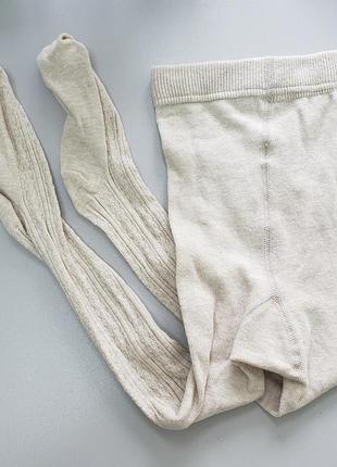 Tu колготки колготи бавовняні дитячі дівчинці 3-4 г 98-104 см бежеві кіски