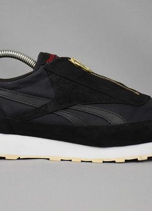 Reebok aztec zip кросівки кеди жіночі чорні шкіра замша текстиль на блискавці оригінал 41-42 р/27 см