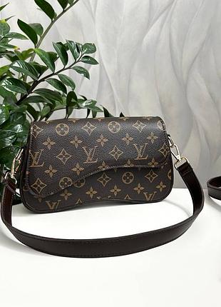 Жіноча стильна сумочка, клатч, коричнева.