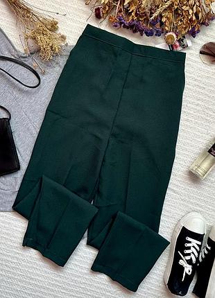 Яскраві нові класичні завужені брюки з високою посадкою та резинкою в поясі смарагдового кольору