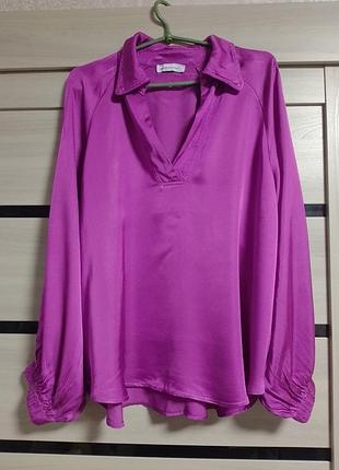 Рубашка блуза ярко фиолетовая италия вискоза