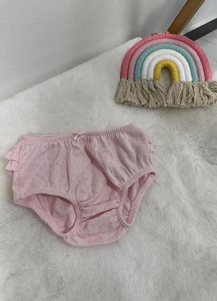 Классные розовые трусики с рюшей nutmeg, трусики на памперс, трусики шортики