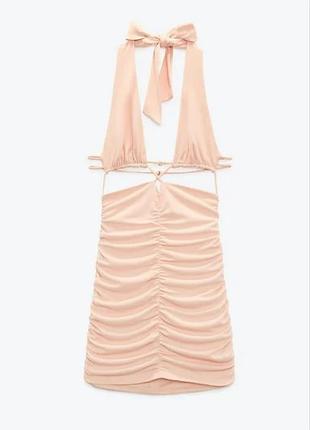 🥰 облегающее платье zara с завязками xs (нюанс)