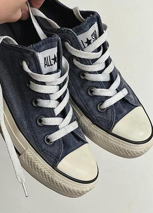 Кеды конверс оригинал converse темно-синие из вываренной ткани / конверсы / конверса