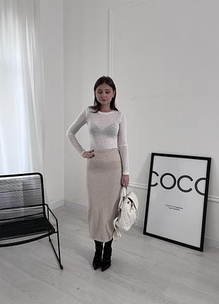 Вʼязана спідниця максі  по фігурі 😍