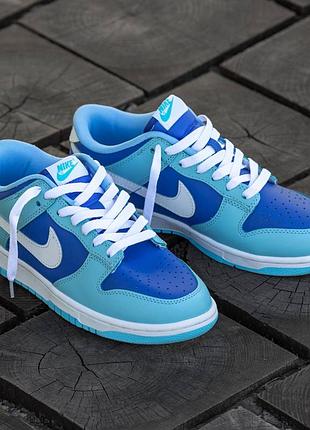 Женские кроссовки nike sb dunk low blue white найк данк