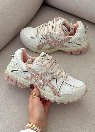 Женские кроссовки asics Gel-Contend gel-kahana 8 beige pink ассикс бежевого с розовым цветами