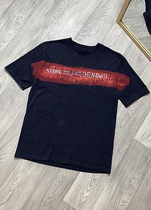 Stone island denims blue tee чоловіча футболка синя стон айленд денімс оригінал