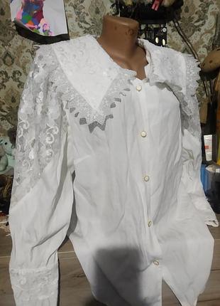 Пышная винтажная рубашка блуза вискоза