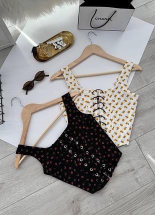 Эффектный корсетный топ в цветочный принт как с pinterest 🌹