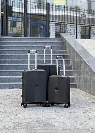 С 004 чорний полипропилен marsel маленький чемодан дорожный s на колесах 4 колеса ручная кладь