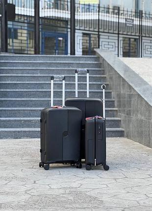 М 004 черный дорожный дорожный чемодан marsel m на 4 колесах, 75 л, полипропилен