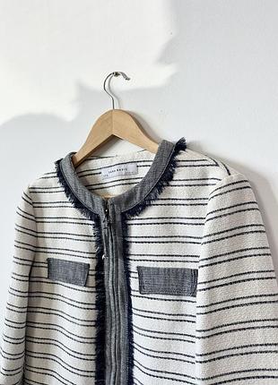 Котонова твідова вкорочена куртка zara🌿