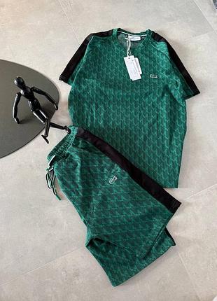 ❗️ новинка❗️❗️ 🔥спортивный летний костюм lacoste monogram green 🔥