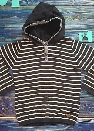 Ошатна кофта✨ вязаная легкая для мальчика на 5-6 лет zara с капюшоном