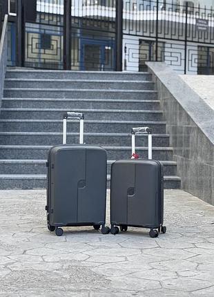 С 004 сірий полипропилен marsel маленький чемодан дорожный s на колесах 4 колеса ручная кладь