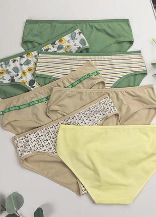 Трусы женские nicoleta туречки недельки батал авакадо 2xl, 3xl, 4xl, 5xl | 7 шт.