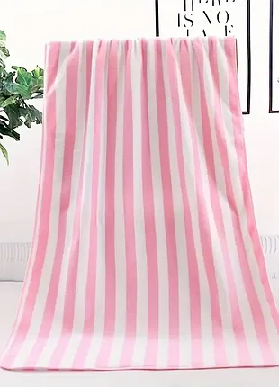Великий смугастий рушник для лазні, ванної, пляжний рушник, швидкосохнучий банний рушник 70*130 см1 фото