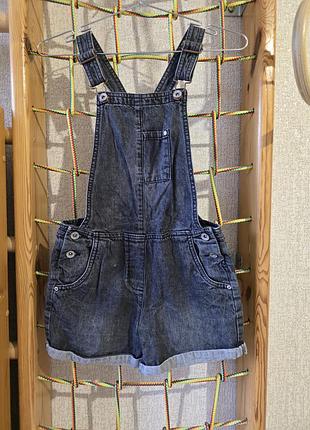 Шорты джинсовые, комбинезон, next, 9 лет, 134- 140 см