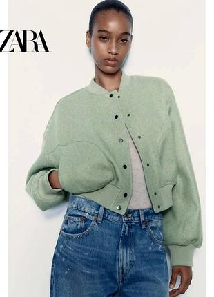 Куртка бомбер zara / оливковий
