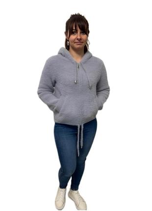 Кардиган альпака кофта з капюшоном