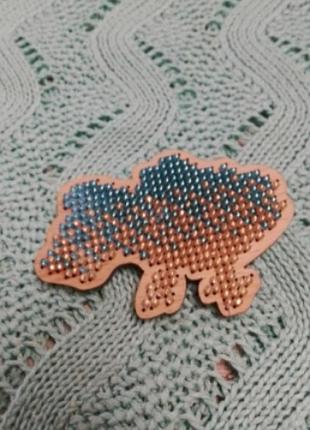 Брошь с деревянной основой "Украина"