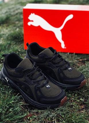 Мужские кроссовки puma хакие мужественные кроссовки пума черновое