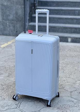 С 005 срібний полипропилен marsel маленький чемодан дорожный s на колесах 4 колеса ручная кладь