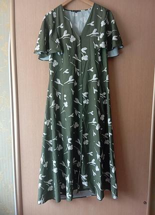 Платье халат цвет хаки