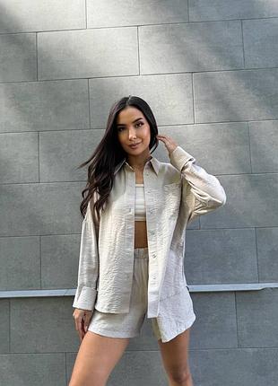 Костюм з льону бохо сорочка в шорти різні кольори