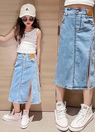 Подростковая джинсовая юбка