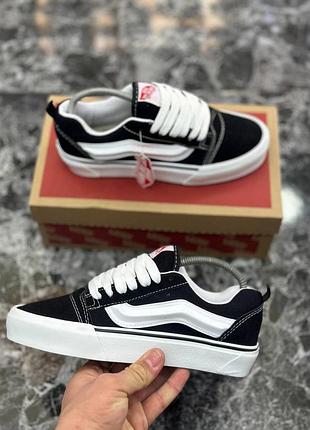 Кеди кросівки ванс кну скул vans knu skool чорно-білі чоловічі 36,37,38,39,40,41,42,43,44,45