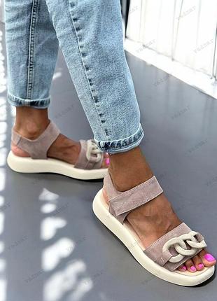 36-41 рр босоніжки натуральна шкіра/замша білий, чорний, бежевий, хакі, блакитний