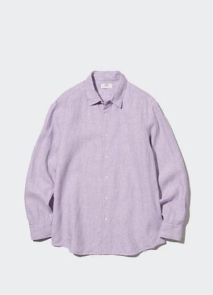 Льняная рубашка uniqlo
