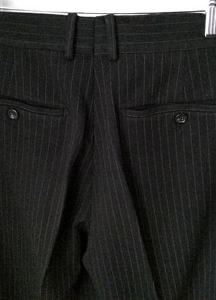 Чоловічі брюки чорні класичні костюмні у смужку розмір 44