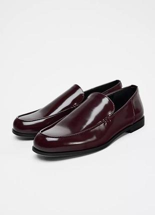 Лоферы бордовые zara