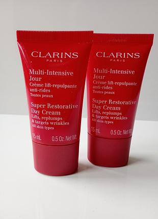 Clarins super restorative day cream восстанавливающий дневной крем 15ml.