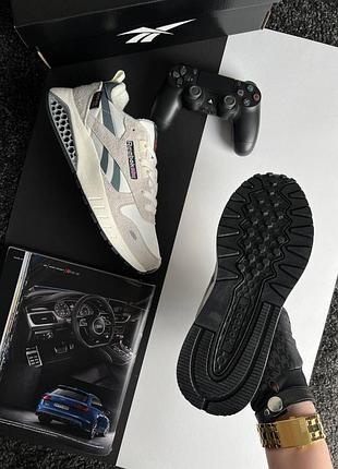 Reebok classic leather hexalite white grey beige 2