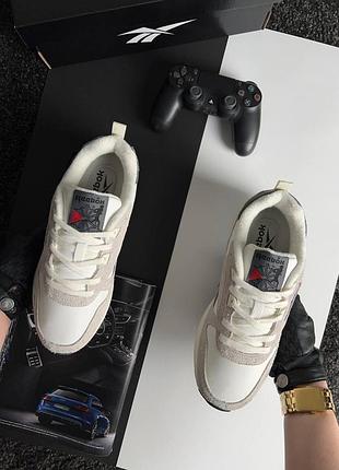 Reebok classic leather hexalite white grey beige 7