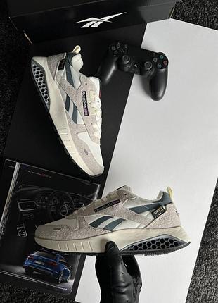 Reebok classic leather hexalite white grey beige 5