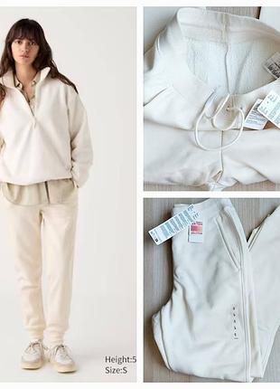 Uniqlo джогери утеплені білі heattech шерпа