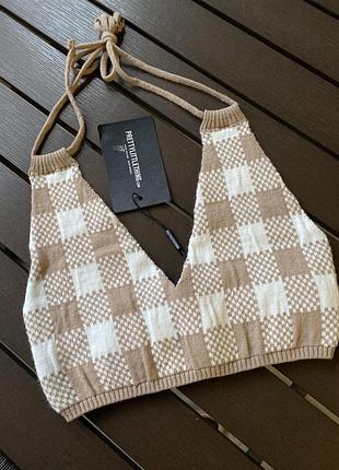 Стильный топ акрил клетка м10