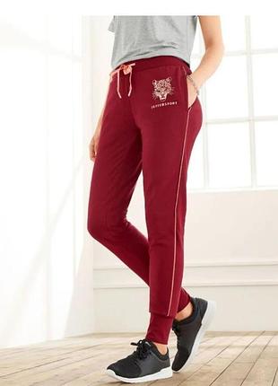 Штани жіночі бордо з золотистим лого