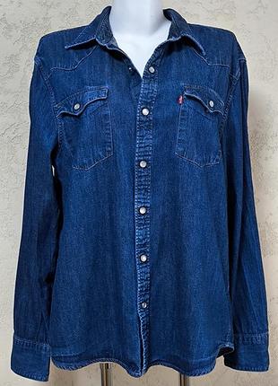 Джинсова сорочка levi's  синього кольору
