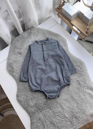 Боди рубашка wheat на мальчика 2 года 92 см