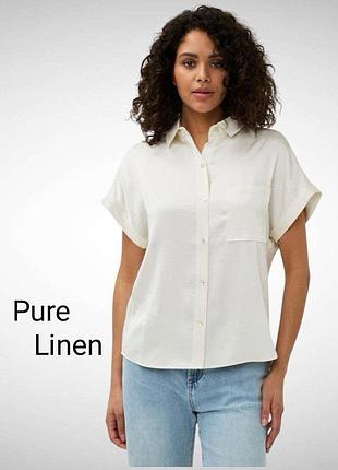 Рубашка лен блуза белая