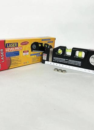 Лазерний рівень laser level pro 3 з вбудованою рулеткою, високоточний лазерний рівень