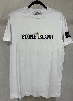 Футболка stone island з патчем | чоловіча футболка стон айленд