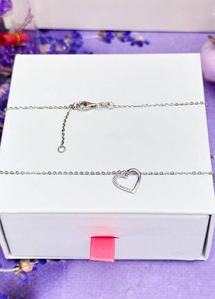 Ожерелье • цепочка серебряная цепочка с кубическим цирконом • pandora
