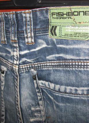 Шорти капрі fishbone сині джинсові4 фото
